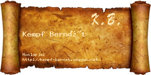 Kempf Bernát névjegykártya